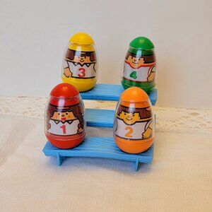 Vintage Set of 1970s Weebles Racers by Hasbro...Original Set with Bleachers.